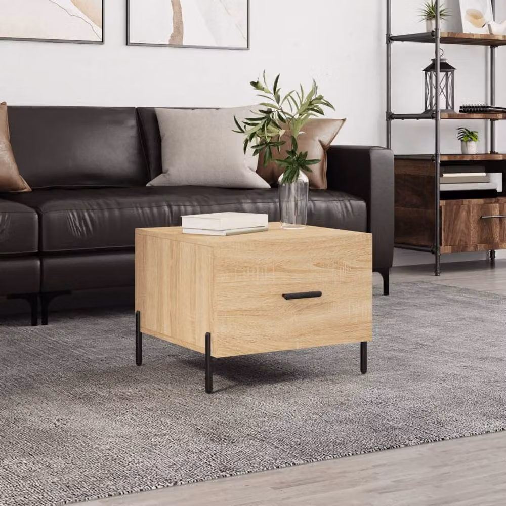 Berkfield Home Sonoma Oak Coffee Table in Brown, W/D/H: 50 x 50 x 40 cm – 2