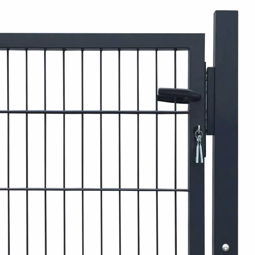Berkfield Home 2D Single Steel Swing Fence Gate in Anthracite Grey, W: 106 cm, H: 130 cm – 3