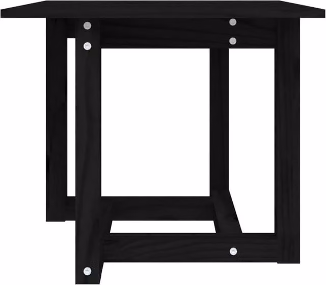 Berkfield Home Beautiful Black Solid Wood Pine Coffee Table W/D/H: 50 x 50 x 45 cm – 1