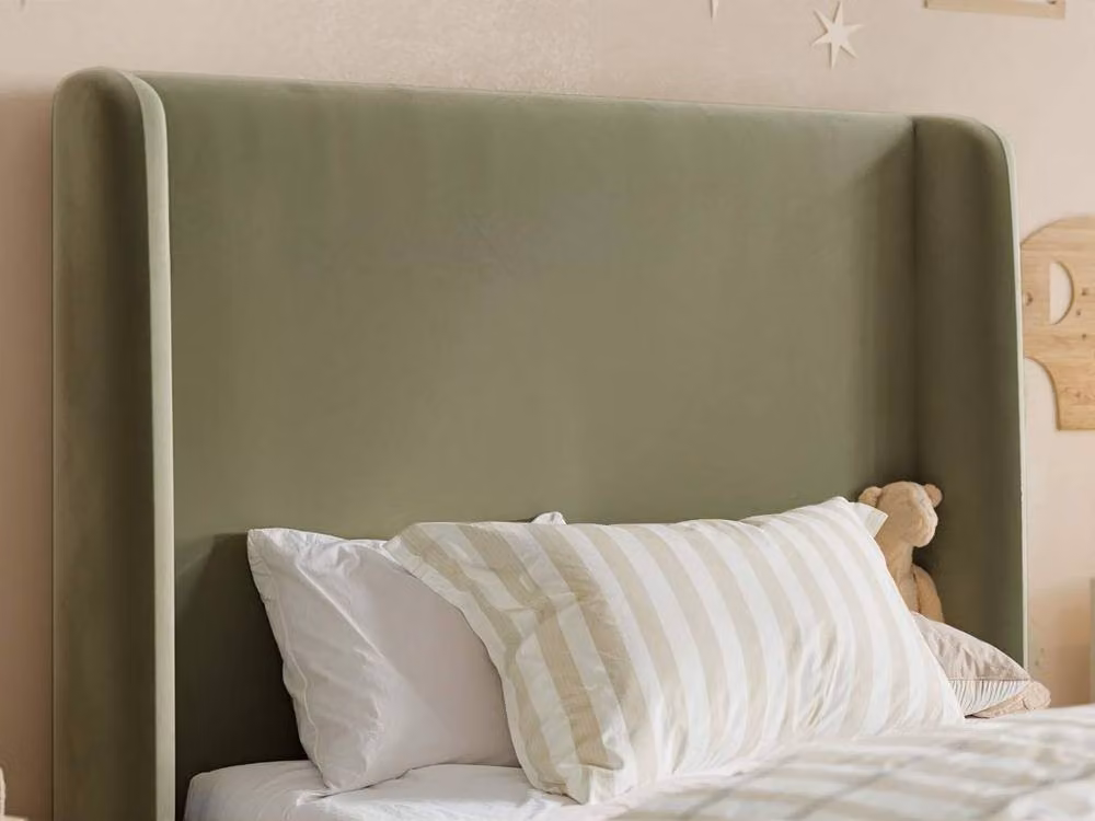 Flair Alma Single Winged Headboard Bed in Green – 2