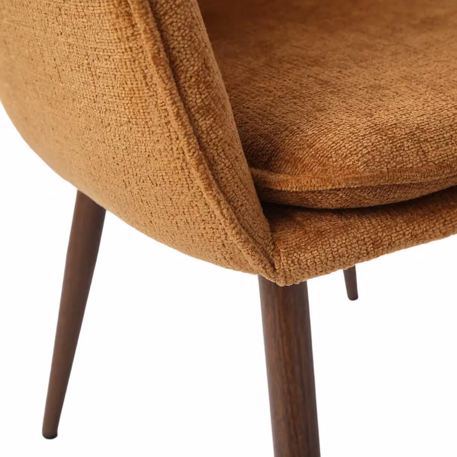 Home Garden Direct Muse Accent Chair in Orange Woven Fabric with Metal Frame – 3