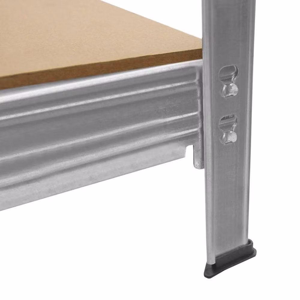 Monstershop Heavy-Duty Freestanding Racking Unit with Adjustable Shelves in Silver, H 186 x W 60 x D 40 cm – 2