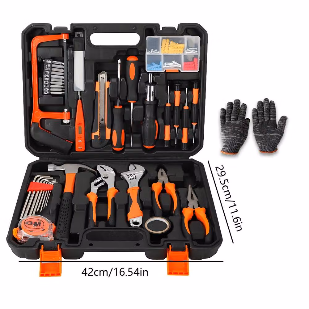 VOGREX 105-Piece Home Repair Tool Kit with Case in Black – 2