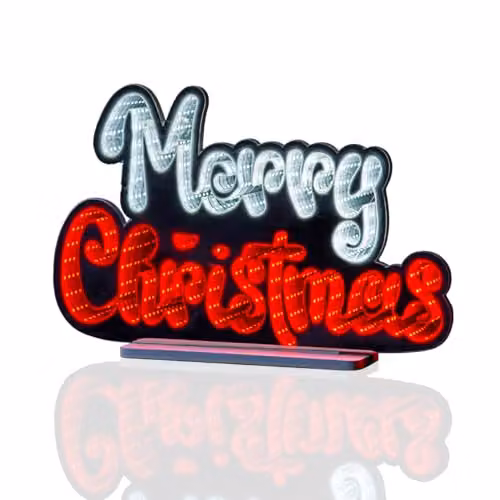 The Christmas Workshop Merry Christmas Double-Sided Multi-Coloured Infinity Light, Width: 40 cm – 1