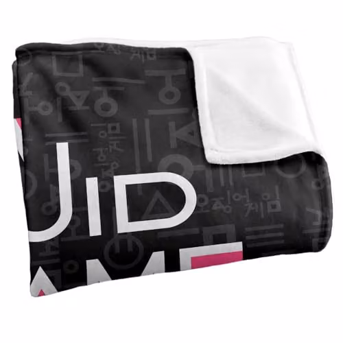 Netflix Squid Game Officially Licensed Silky Touch Super Soft Fleece Throw Blanket in White and Multicolour, W/D/H: 152 x 127 cm – 2