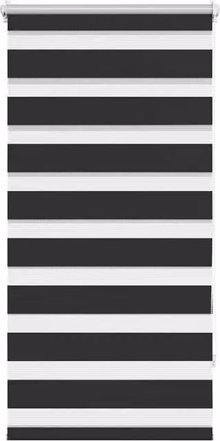 Berkfield Home Zebra Day and Night Blind in Black and White, W: 80 cm, H: 150 cm