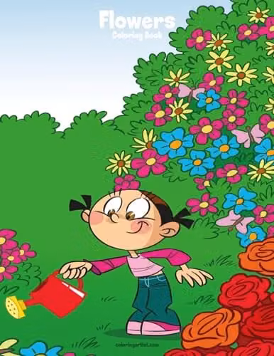 Flowers Coloring Book 1: Volume 1 Multicolour Childrens Paper Coloring Book by Createspace