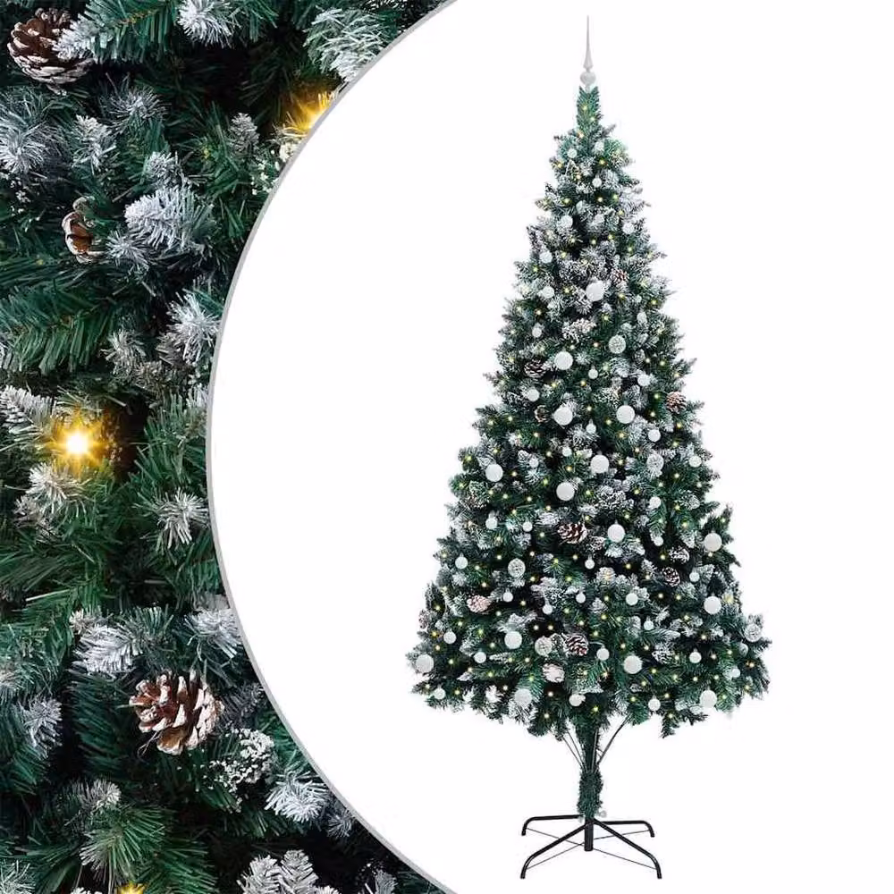 Berkfield Home Beautiful Artificial Green Christmas Tree with 300 LEDs and Stand, H: 130 cm – 3