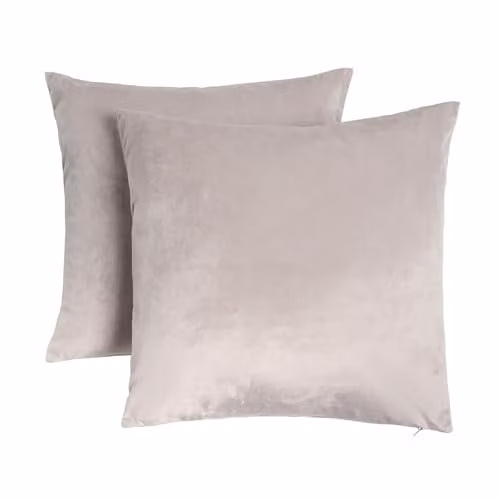 OHS Set of 2 Matte Velvet Square Cushion Covers, Grey, W/D/H: 45 x 45 x 45 cm – 1
