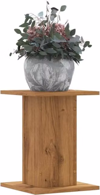 Berkfield Home Set of 2 Artisan Oak Plant Stands in Brown, W/D/H: 30 x 30 x 40 cm – 1
