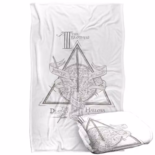 LOGOVISION Harry Potter Three Brothers Deathly Hallows Super Soft Fleece Throw Blanket, Multicolour, W: 91 cm, D: 147 cm