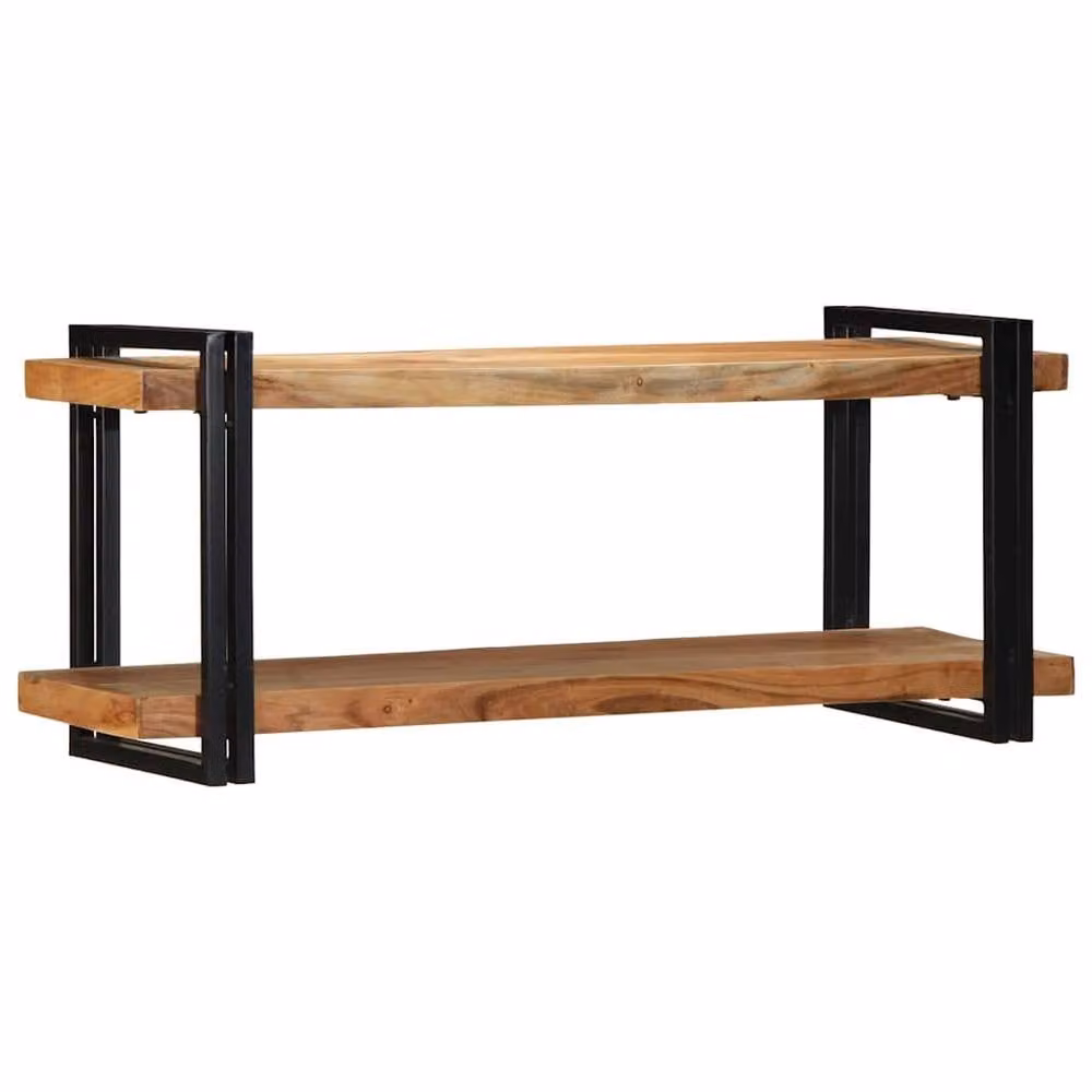 Berkfield Home Wall Mounted Acacia Wood Shelf in Brown, W/D/H: 110 x 33 x 45 cm – 2
