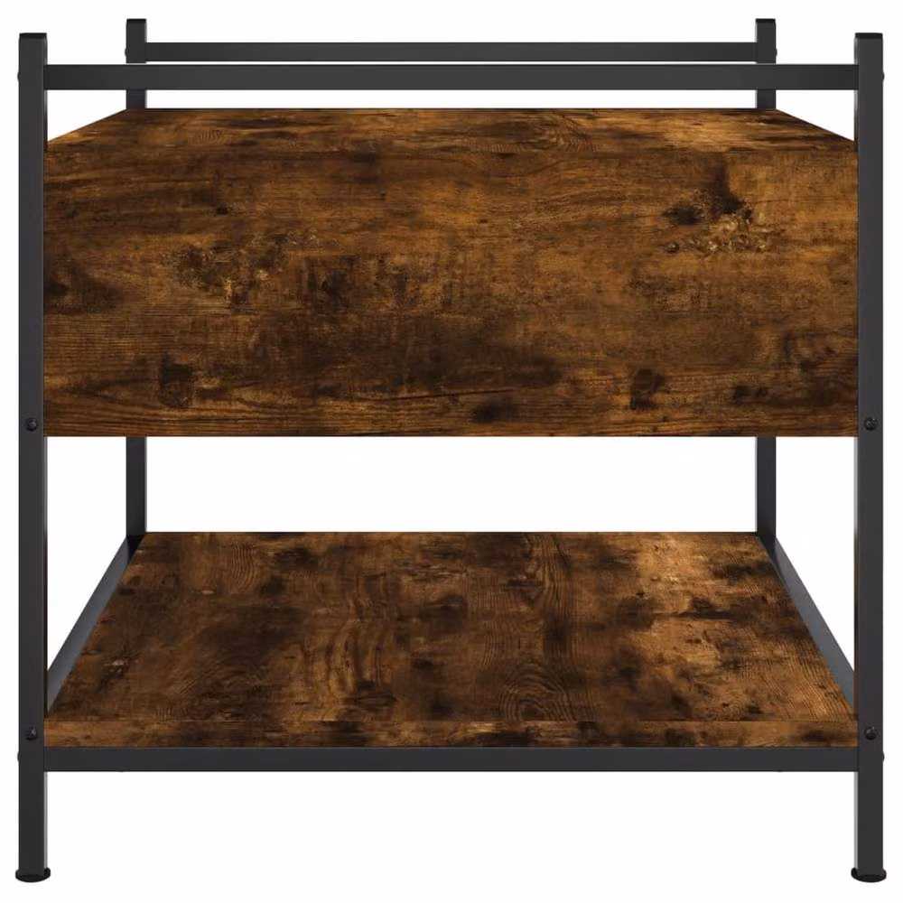 Berkfield Home Decorative Coffee Table in Smoked Oak Brown, W/D/H: 50 x 50 x 50 cm – 4