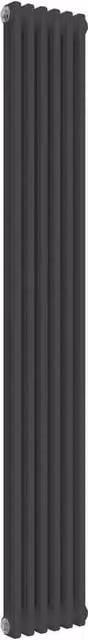 Bathroom Kingdom Colona Anthracite 2 Column Vertical Traditional Steel Radiator, Grey, H: 180 cm, W: 29 cm
