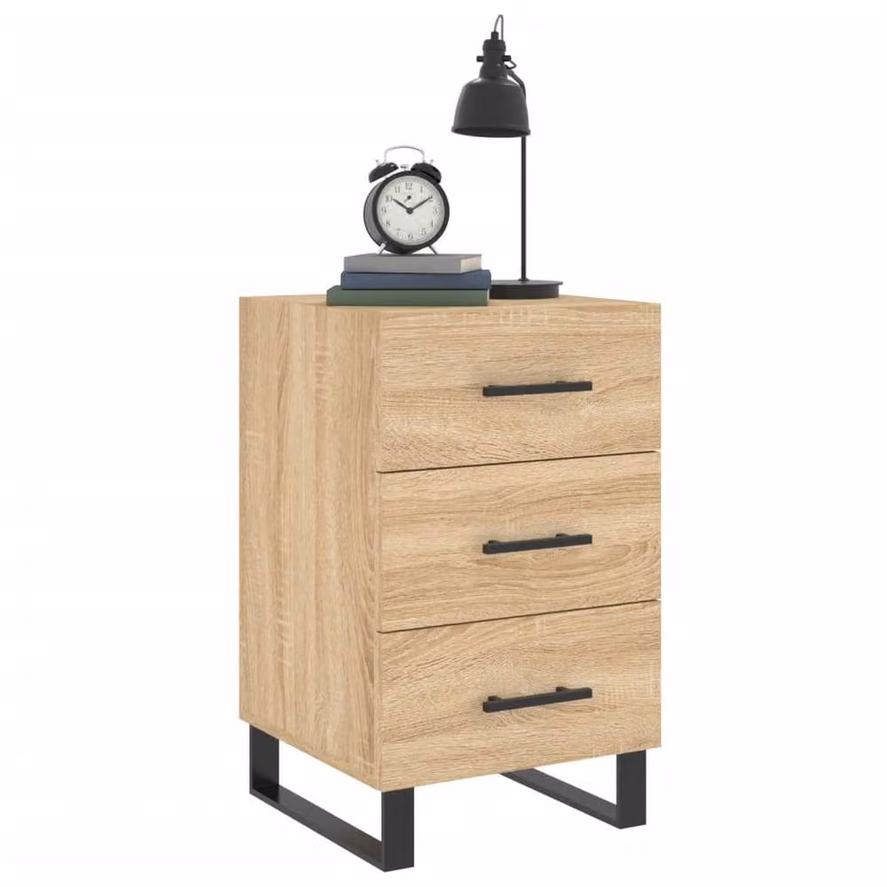 Berkfield Home Sonoma Oak Bedside Cabinet in Light Tan, W/D/H: 40 x 40 x 66 cm – 2