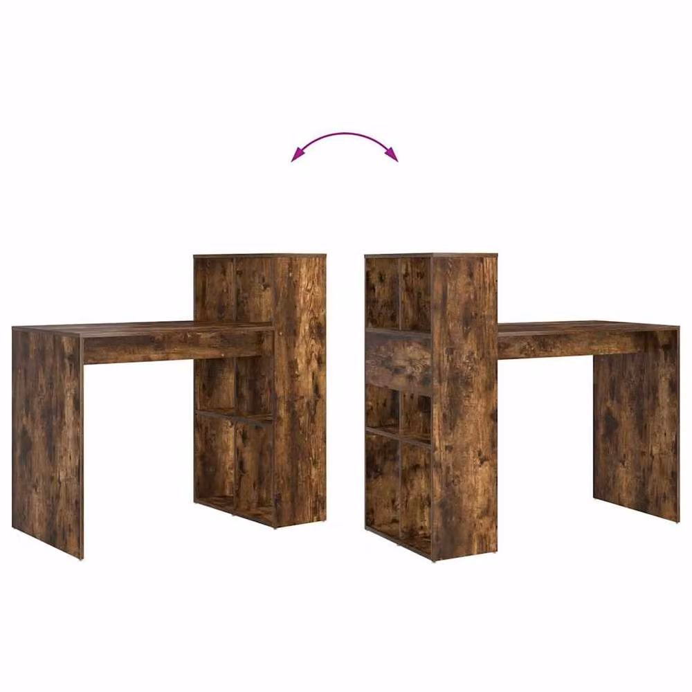 Berkfield Home Modern Writing Desk in Smoked Oak Brown Engineered Wood – 8