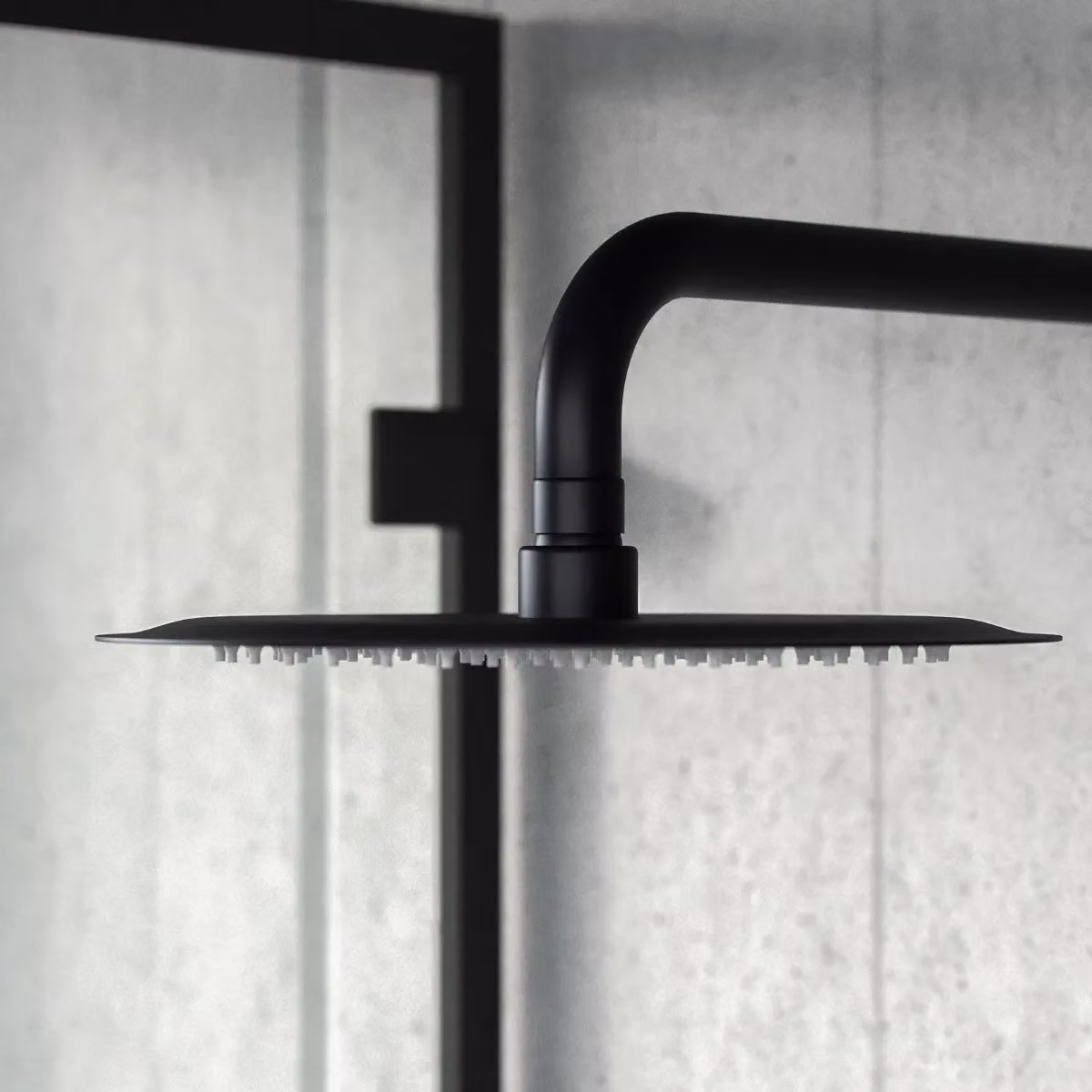 Nes Home Matte Black Round Modern Overhead Shower Head, Diameter: 200 mm – 2