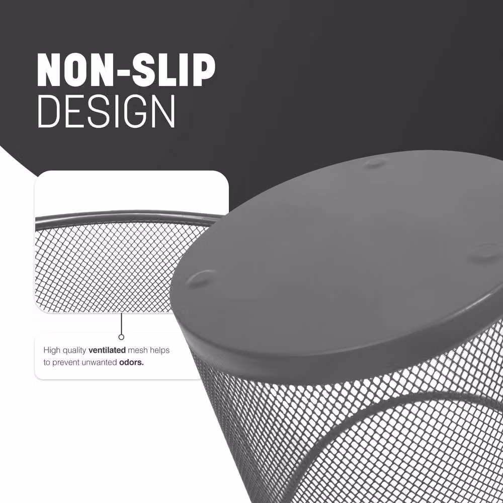 Keplin Round Metal Mesh Waste Paper Bin in Silver – 4