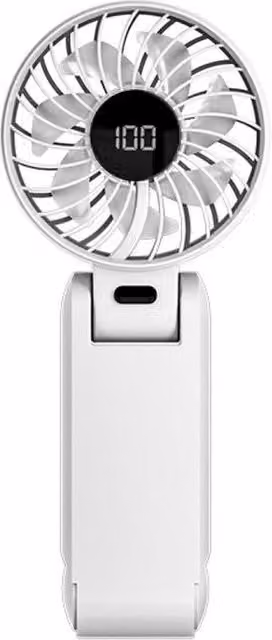 Quipulse Handheld Foldable Digital Fan in White