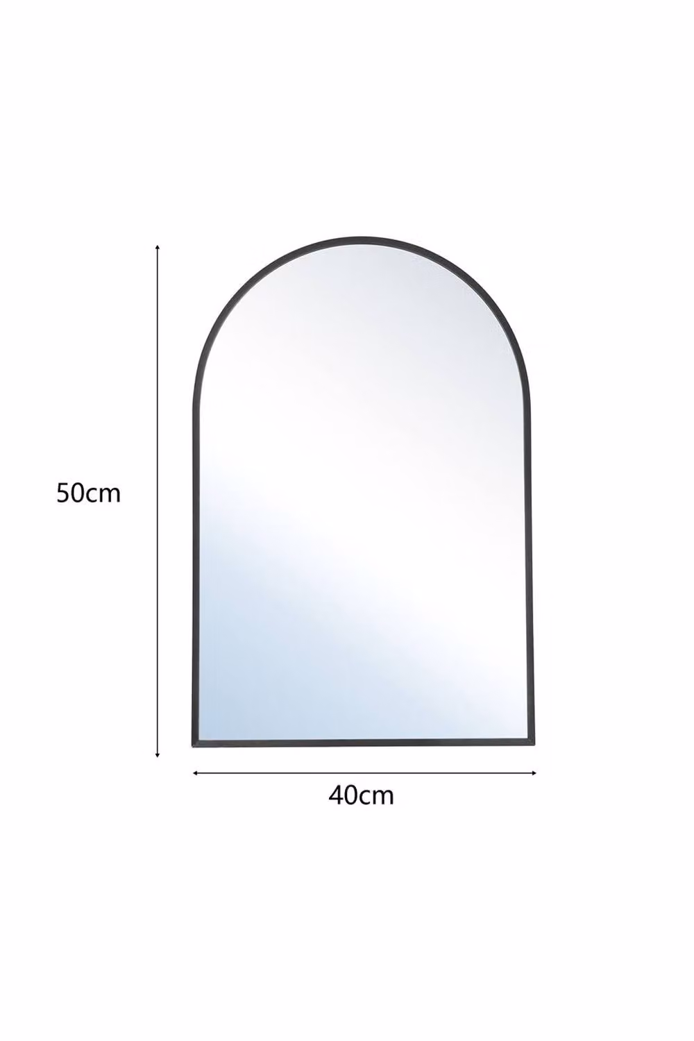 Garden Sanctuary Arched Wall Mirror with Black Aluminum Alloy Frame – 2