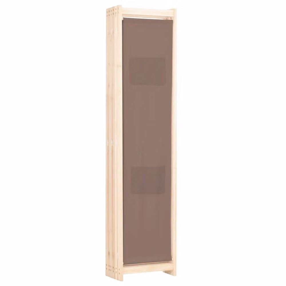 Berkfield Home 6-Panel Fabric and Wood Room Divider, Brown, W/H/D: 240 x 170 x 4 cm – 3