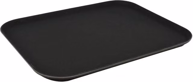 PAWNORA Rectangular Non-Slip Rubber Serving Tray in Black