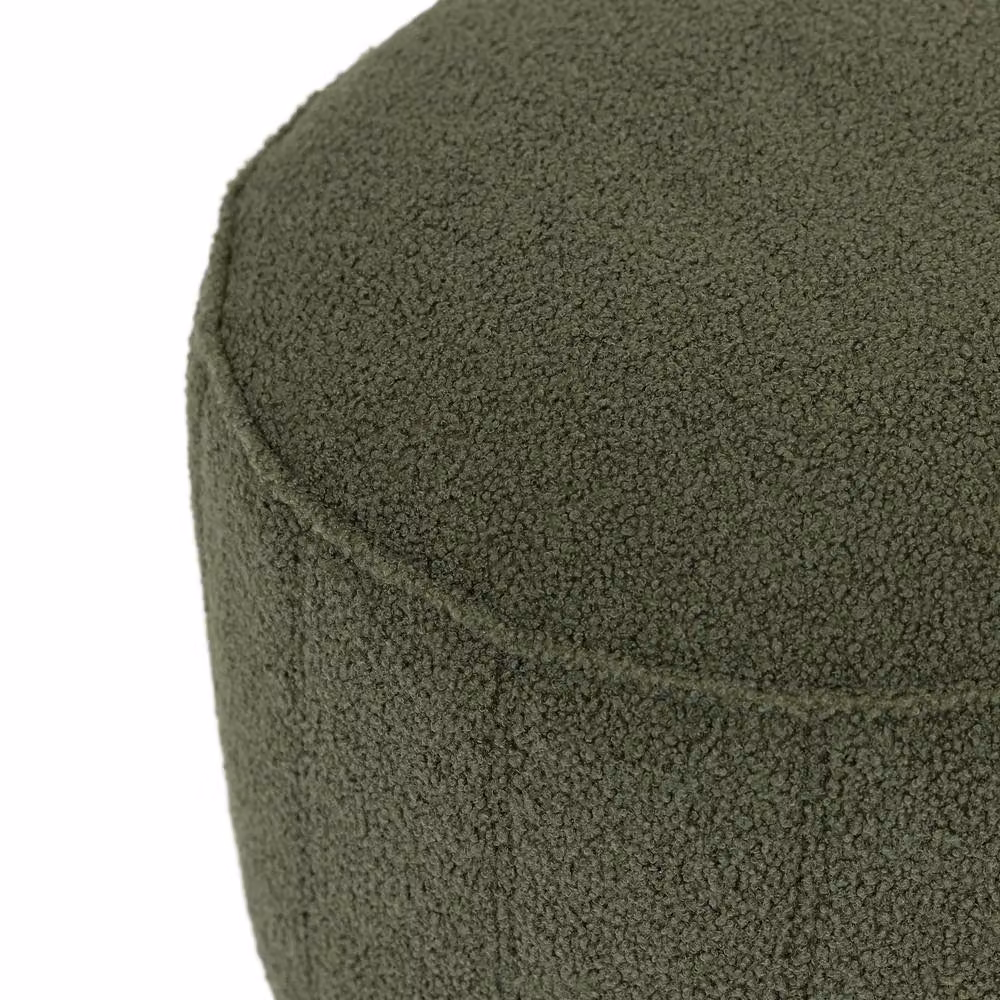 ICON Quilted Milano Boucle Footstool in Green – 3