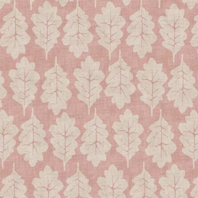 iLiv Oak Leaf Floral Cotton Fabric in Rose Pink