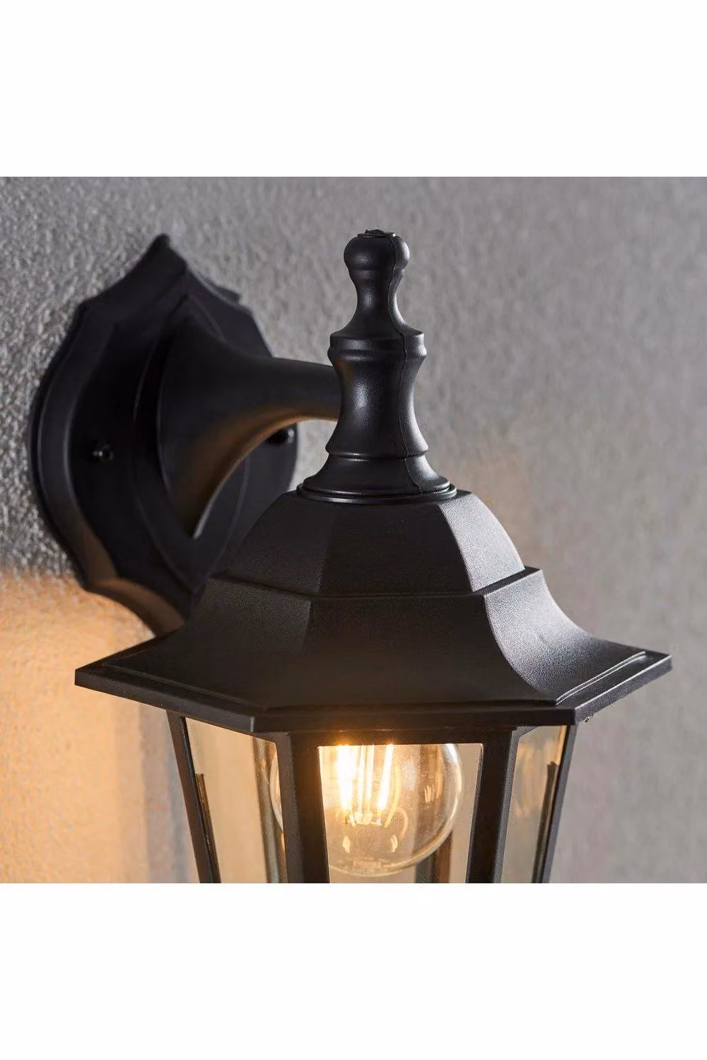 Netlighting Bayswater Black Outdoor Wall Lantern with Transparent Glass, IP44 Rated – 6