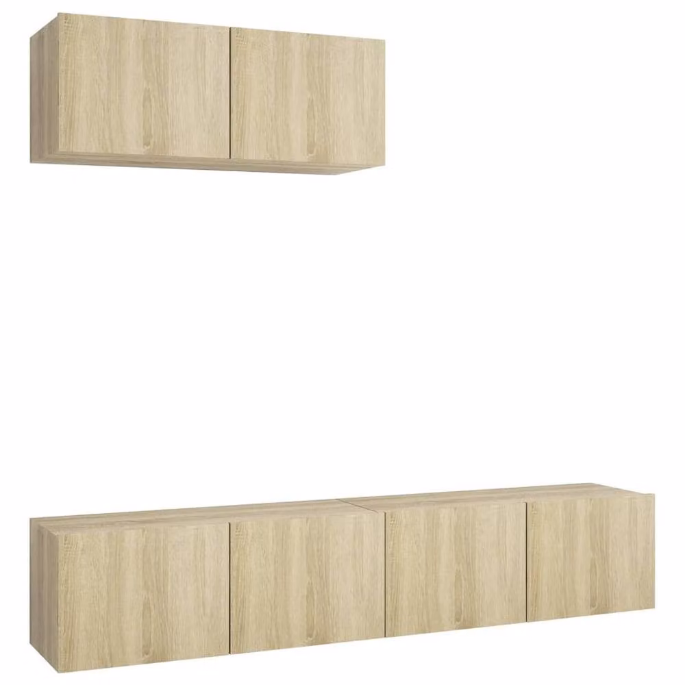 Berkfield Home 3-Piece TV Cabinet Set in Sonoma Light Oak Engineered Wood – 2