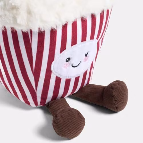 OHS Red Poppy Popcorn Fleece Novelty Scatter Cushion, Diameter: 25 cm – 3