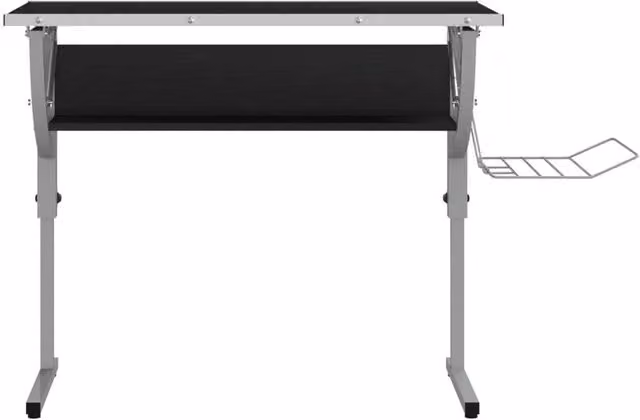 Berkfield Home Durable Craft Desk in Black and Grey, Height Adjustable, W/D/H: 110 x 53 x 58-87 cm – 1