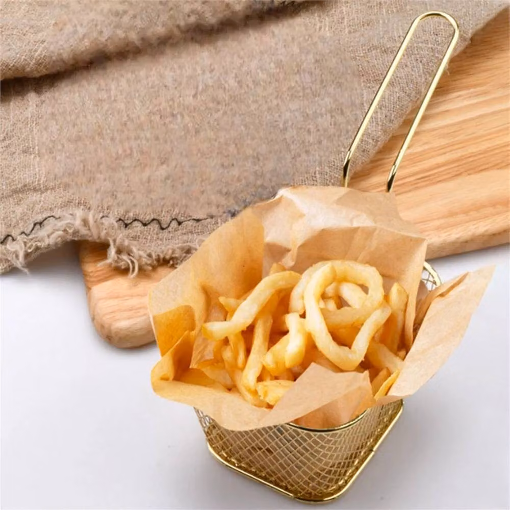Nordara Gold-Mini Chip Frying Baskets with Handles, Gold, W: 100 cm, D: 15 cm – 2