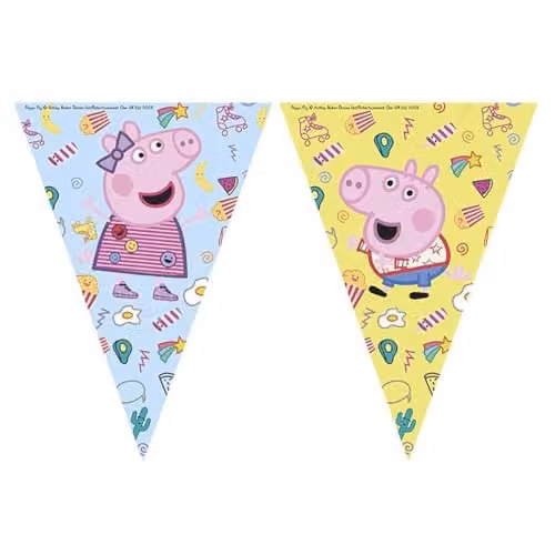 Procos Peppa Pig Multicolour Animal Party Pennant Hanging Banner