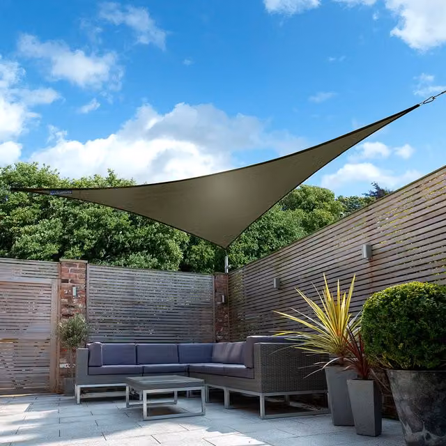 Kookaburra Sage Green Triangle Waterproof Sun Shade Sail with UPF 50 Protection