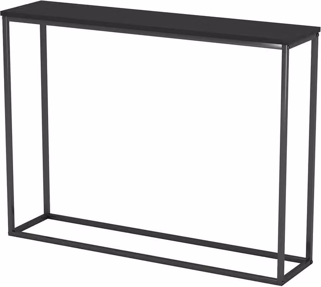 VOGREX Modern Black Wooden Console Table with Metal Base, W/D/H: 100.5 x 24 x 75.5 cm – 1