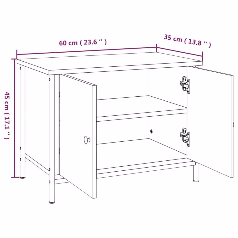 Berkfield Home Modern Black TV Cabinet with Doors, W/D/H: 60 x 35 x 45 cm – 4
