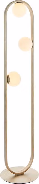 Perch & Parrow Aquene Oval Opal Glass Floor Lamp in Silver