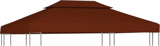 Berkfield Home 2-Tier Gazebo Top Cover, Brown Polyester, W: 4 m, D: 3 m