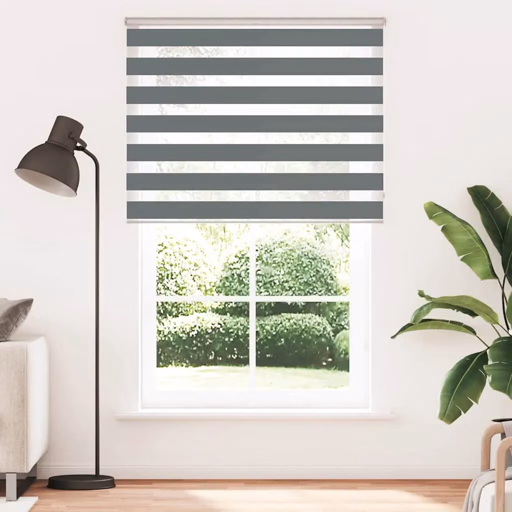 Berkfield Home Zebra Blind in Dark Grey, W: 150 cm, H: 230 cm – 2