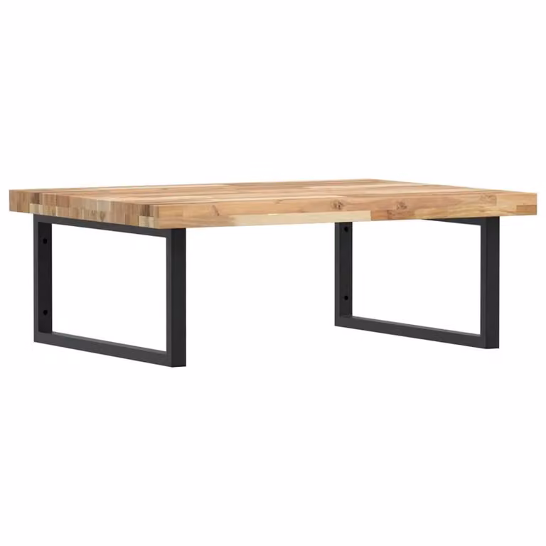 Berkfield Home Elegant Wall Mounted Basin Shelf in Brown Acacia Wood and Black Steel