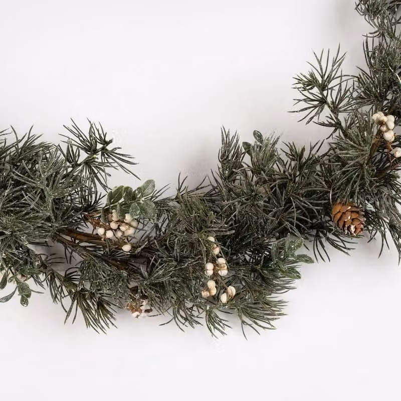 Scottish Everlastings Ltd 150cm Natural Feel Green Christmas Garland with Warm White LED Lights – 2