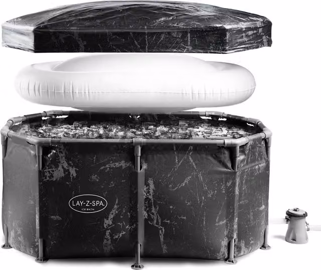 Lay-Z-Spa Glacial Dip Black Inflatable Ice Bath Cold Plunge Recovery Tub with Pump