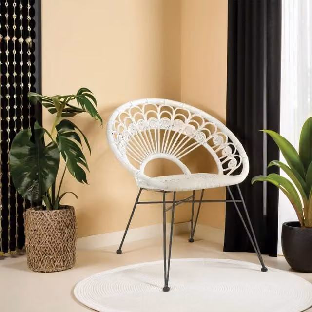 Orsina Manado Natural Rattan Chair in White