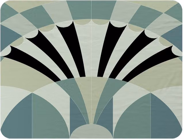 Benjamin Tate Design Green Geo Arches Geometric Fleece Blanket in Green and Sand, W/D/H: 120 x 150 cm – 2