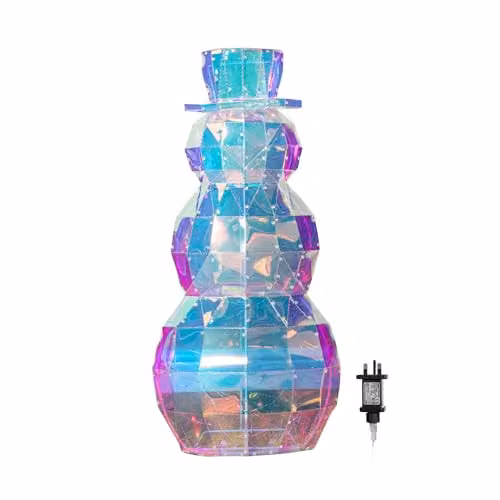 Samuel ALEXANDER 91cm DreamLights Iridescent Christmas Snowman with 400 White LEDs in White and Multicolour – 2
