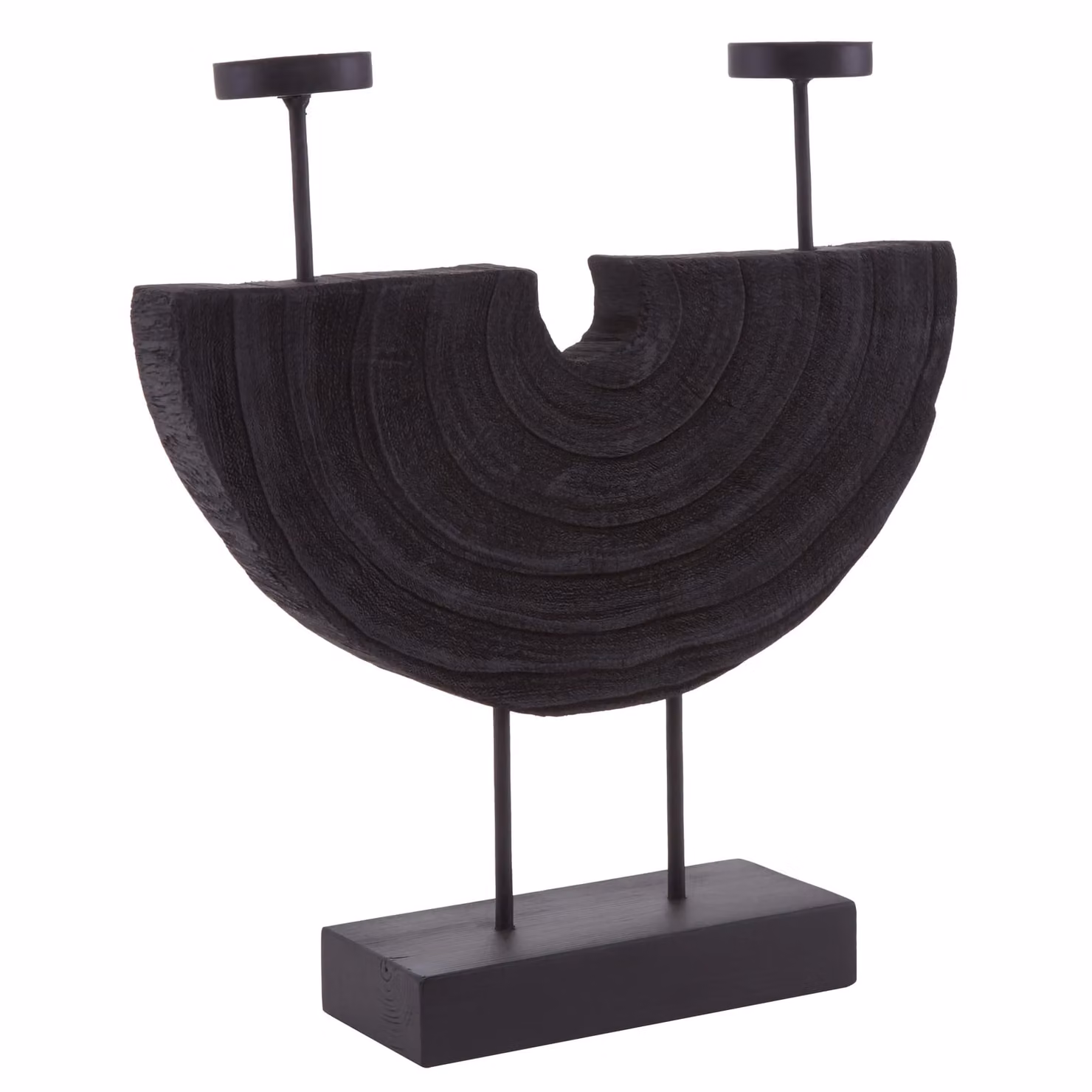 Orsina Handcrafted Rustic Black Taper Candle Holder for 2 Candles – 2