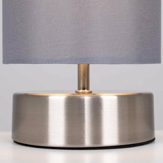ValueLights Francis Pair of Dimmable Touch Table Lamps with Bulbs in Chrome and Grey – 3