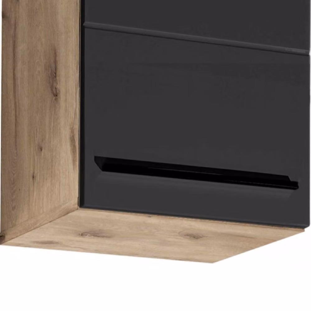 Cheshire Premium Summit Black Matt Wall Mounted Bathroom Cabinet with Internal Shelves and Hinged Doors – 5