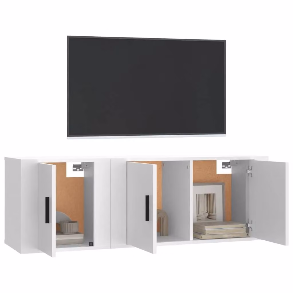 Berkfield Home 2 Piece White Matt MDF TV Cabinet Set – 3